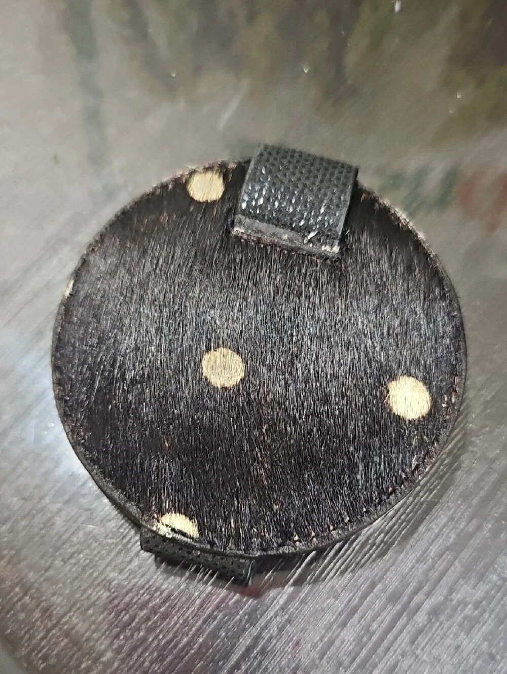 Black Compact Mirror with Dual Reflective Surfaces
